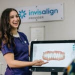 Invisalign treatment showing dental scan.